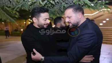 بحضور عماد زيادة ومصطفى كامل.. 25 صورة  لنجوم الفن من عزاء والد زوجة الفنان حمادة هلال